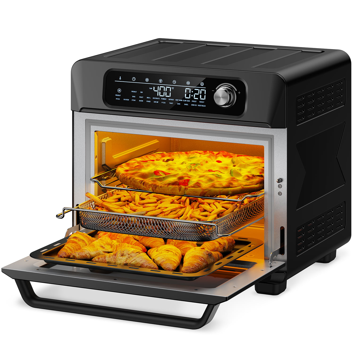 Air Fryer 26 QT Toaster Oven, 24 in 1 Large Convection Air Fryer Oven with 100 Recipes, 1700W