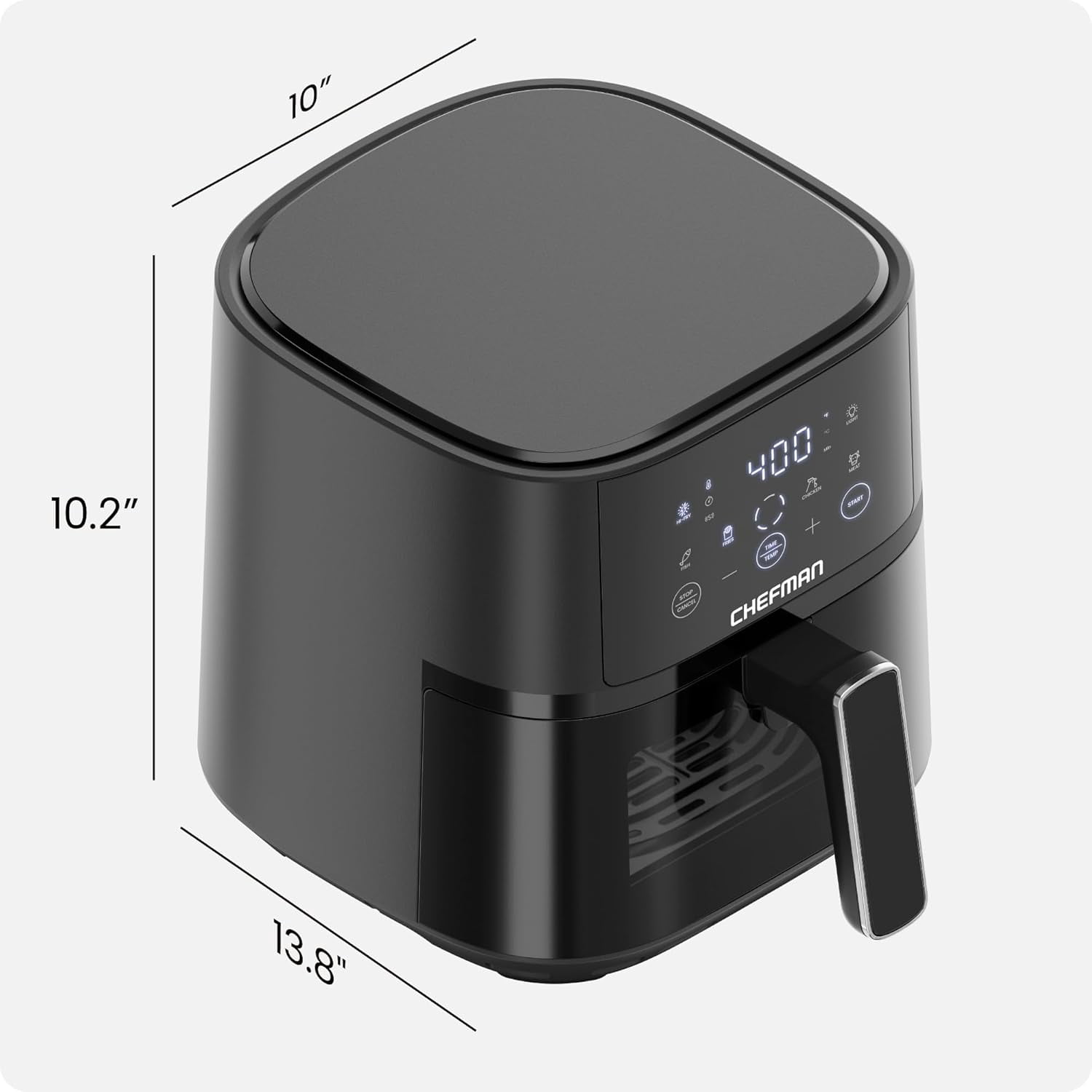 Air Fryer – 4 QT Compact Airfryer for Quick & Easy Meals, Features Hi-Fry Technology for Extra Crisp, Easy-View Window, Touch Controls with 4 Presets, Nonstick & Dishwasher Safe Basket - Black