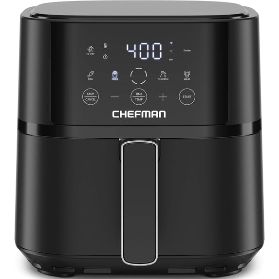 Air Fryer – 4 QT Compact Airfryer for Quick & Easy Meals in Minutes, Features Hi-Fry Technology for Extra Crisp, Touchscreen Controls with 4 Presets, Nonstick & Dishwasher Safe Basket - Black