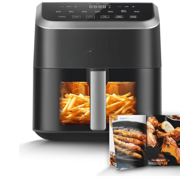 Air Fryer 5.5 Quart with See-Thru Window,and 9 Preset Menus for Quick and Easy Meals