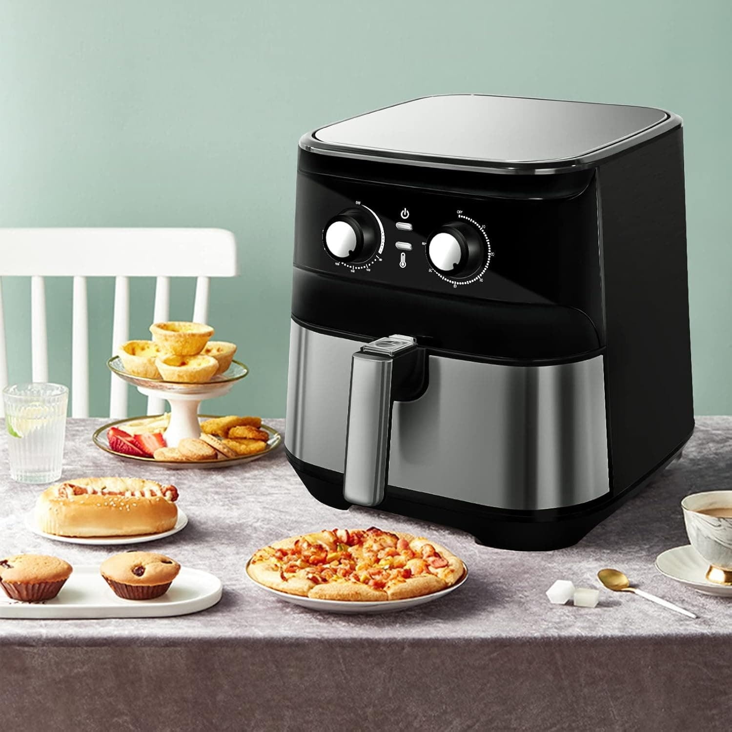 Air Fryer 5.8Qt/5.5L - Electric Airfryer with Temperature Control, Timer, Non-Stick Fry Basket, 1700W High-power, Fast Oven Oilless Cooker, Dishwasher Safe - A Great Kitchen Assistant