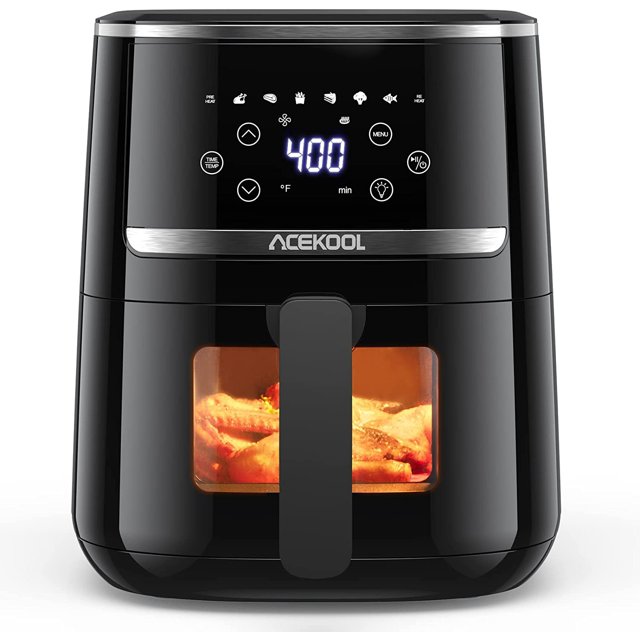 Air Fryer 5 Quart, Digital Display Air Fryer Toaster Oven Combo with 8