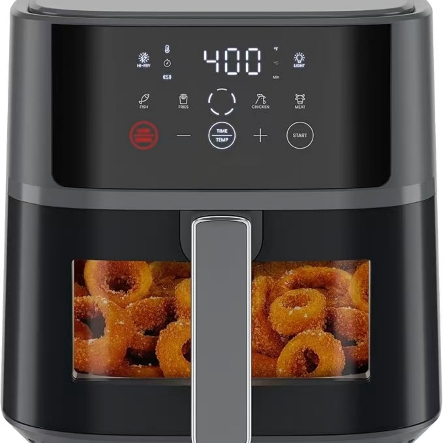 Air Fryer – 6 QT Compact Airfryer for Quick & Easy Meals, Features Hi-Fry Technology for Extra Crisp, Easy-View Window, Touch Controls with 4 Presets, Nonstick & Dishwasher Safe Basket - Grey