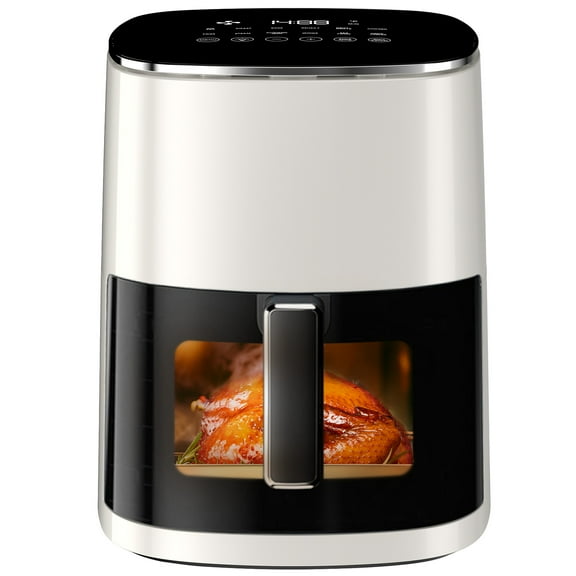 Air Fryer, 6-Quart 12-in-1 Digital Airfryer with Viewing Window, 400°F Rapid Air Technology, Nonstick Easy-Clean Basket for Family Cooking, Beige