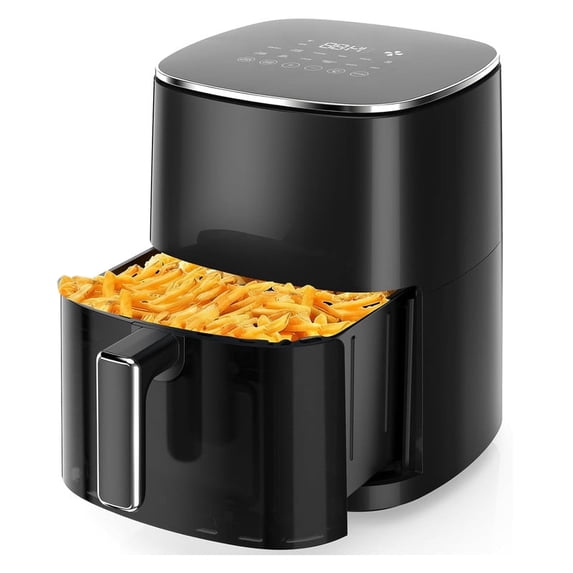 Blorly 6-Quart Smart Air Fryer, 12-in-1 functions, 400 degrees Fahrenheit max temperature, black