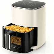 Air Fryer, 6-Quart Smart Air Fryer, 12-in-1 Functions - Air Fry, Roast, Reheat, Dehydrate, Bake, Steam, and More, 400 F Max Temperature, Beige