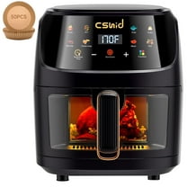 Air Fryer 7.4QT Large Capacity Touch Screen Smart Fryers Household Multi-function Window Visible Air Fryer for Crisps, Roasts, Reheats, & Dehydrates, Quick Easy Meals, High Gloss Finish,Black
