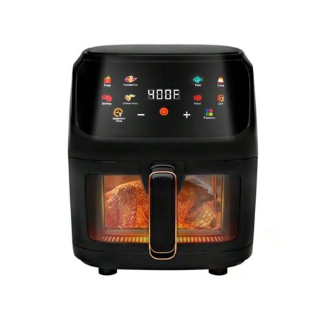 Air Fryer 7.5QT, Large 8-In-1 Digital Touchscreen, Visual Window, 1700 Watts, New, Black