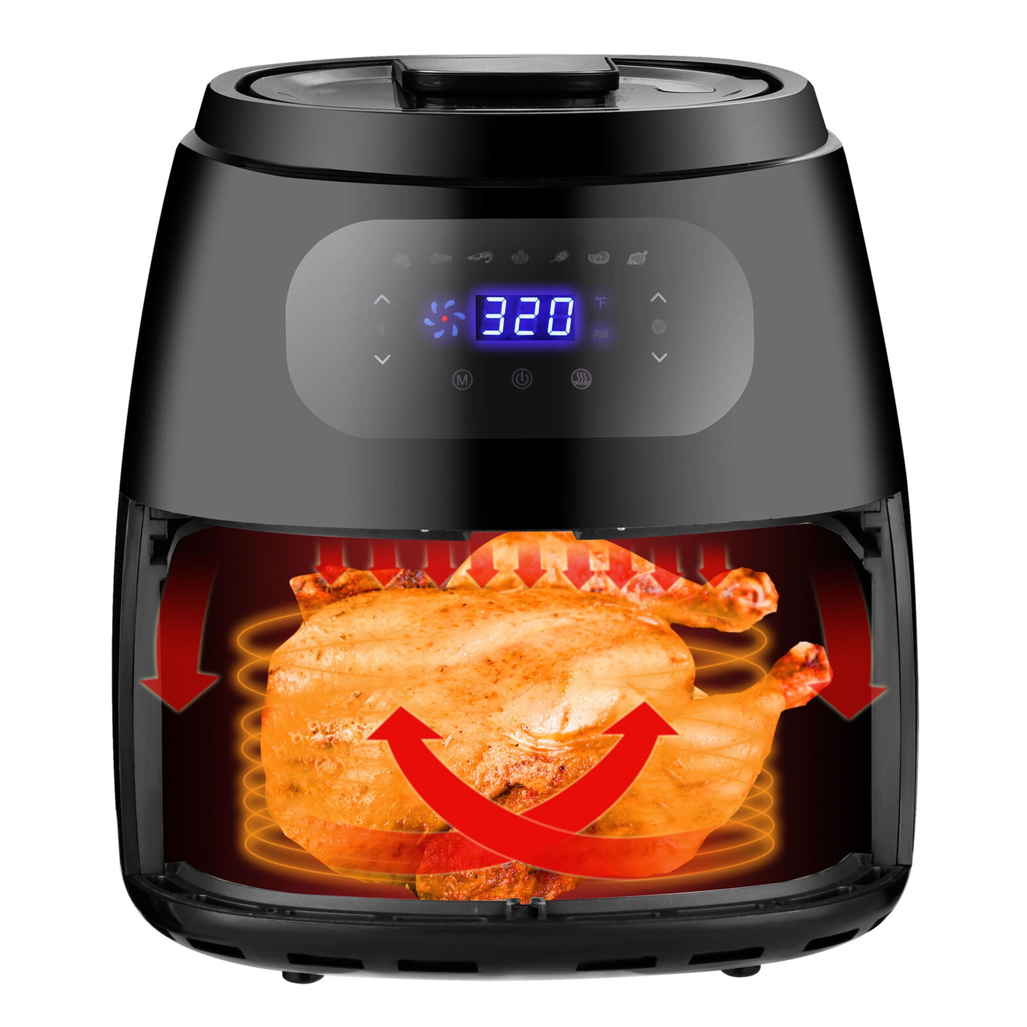 Air Fryer, 8-15 modes 7.6QT Electric Airfryer Oven Oilless Cooker, Large Family Size LCD Touch Control Panel and Nonstick Basket
