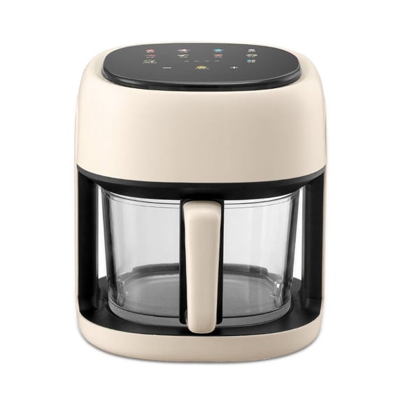 Air Fryer, ANTCOOL 4.5-Quart Smart Air Fryer, 10-In-One Air Fryer with Viewing Window, Beige