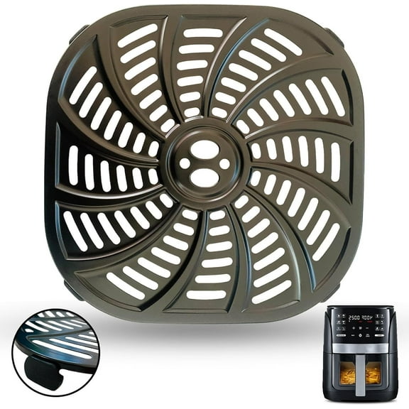 Air Fryer Accessories for Gourmia GAF856 GAF616 GAF798 7QT Air Fryer, Food Grade Nonstick 8.97''*8.97'' Air Fryer Replacement Parts Rack Tray Grill Pan Grill Plate Crisper Plate, Dishwasher Safe