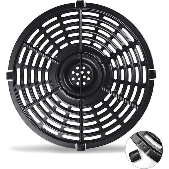 Air Fryer Accessories for TurboFry 3.6 QT Air Fryer, 7.87 inch Round Non-Stick Air Fryer Grill Pan Grill Plate Crisper Plate Tray Rack Replacement Parts for Ultrean 4.2 QT4 QT