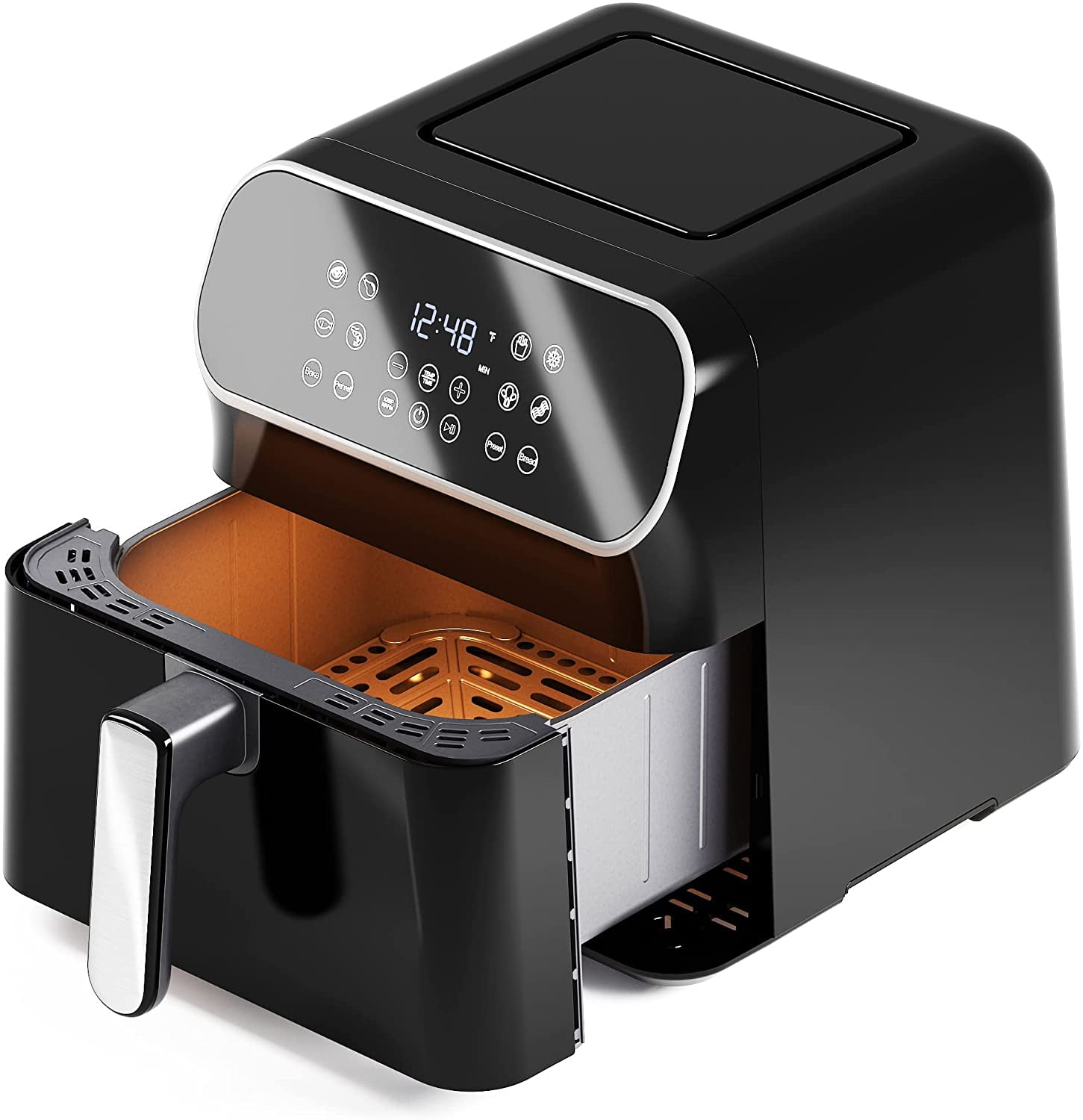 Air Fryer, Air Fryers AIMPIRE 6 Quart, Airfryer Toaster Oven, Digital Touch Screen with 11 Cooking Functions, Preheat Remind, Non-Stick Basket, Black