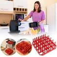 thumbnail image 1 of Air Fryer Bacon Tray Rack | Silicone Nonstick Grease-Proof | Fits Microwave Oven | High Heat Resistant | Oil Drip Pan | 19x19x5.5cm | Easy Cleanup | Multi-Use for Ham, Meat Slices, 1 of 7