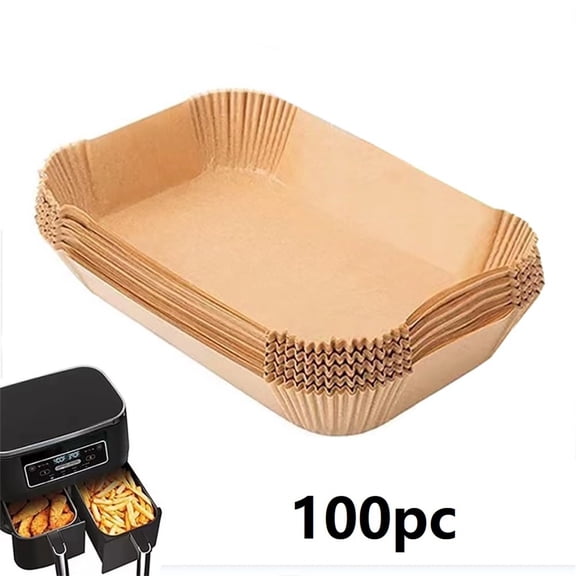 Air Fryer Baking Paper Liners 50 Sheets Non-Stick Perforated Parchment for Easy Clean Cooking and Meals 100PCS
