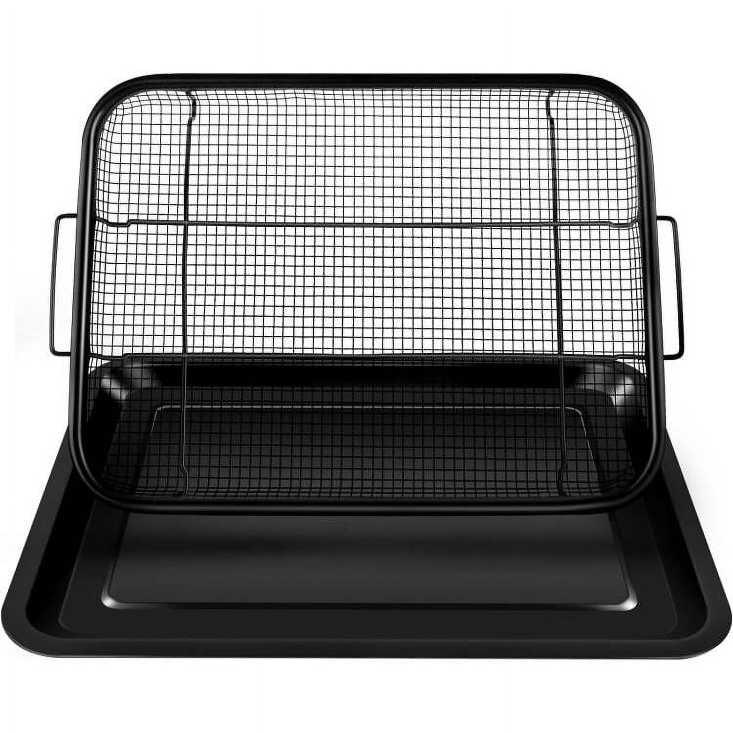Eyourlife 2 Piece Large Air Fryer Basket for Oven, 15 x 11 Inch Stainless  Steel Crisper Tray and Basket for Oven, Oven Air Fry Mesh Basket Set, Oven