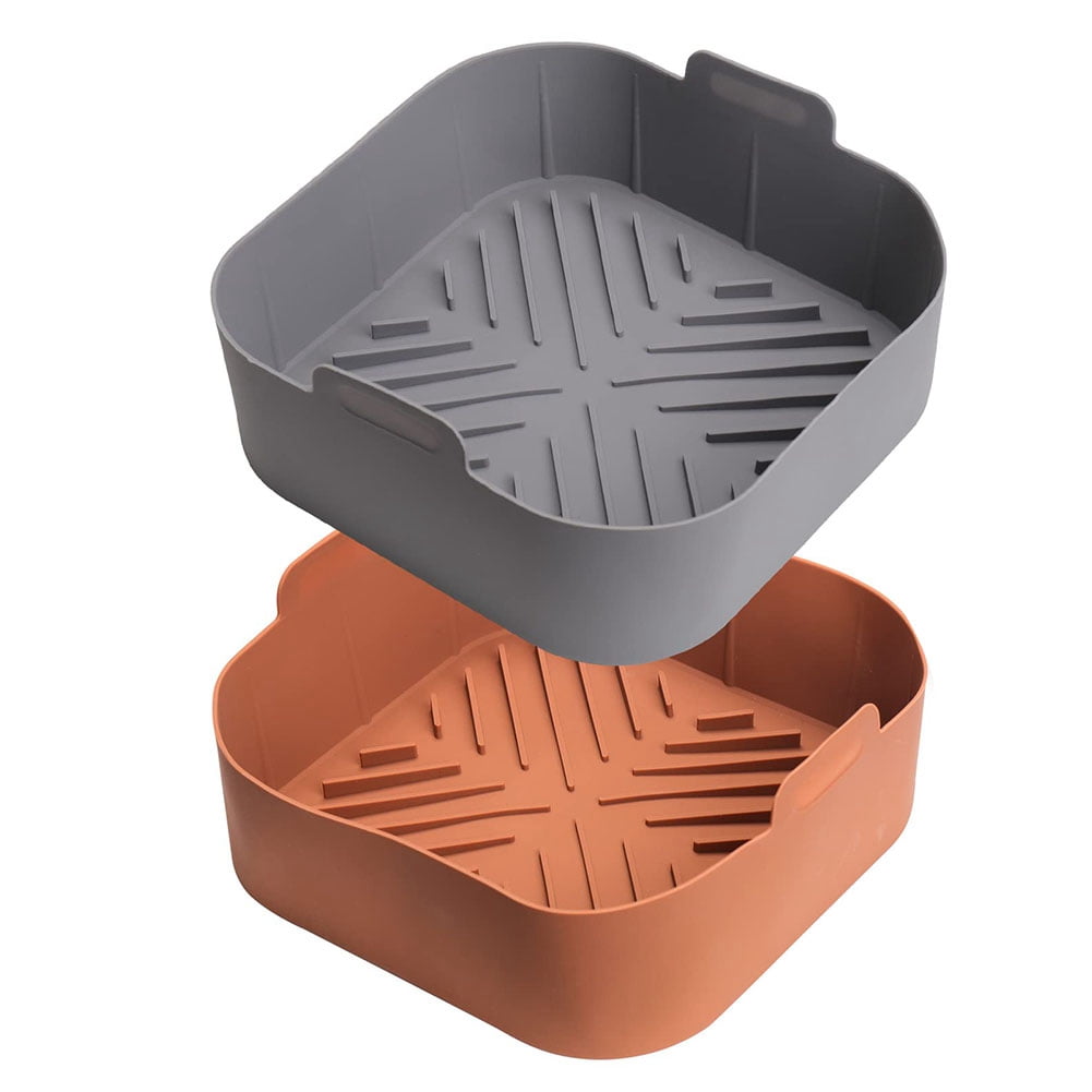 Air Fryer Basket Liners Square Reusable Air Fryer Silicone Pots for