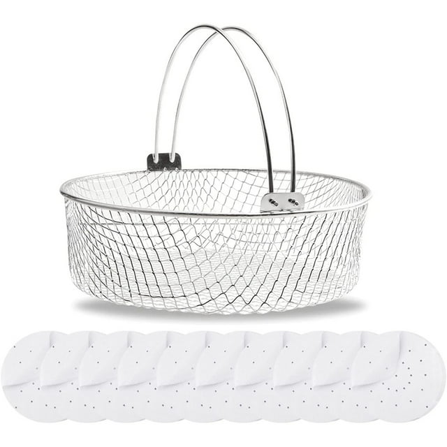 Air Fryer Basket Mesh Steamer Basket,Air Fryer Crisping Basket with