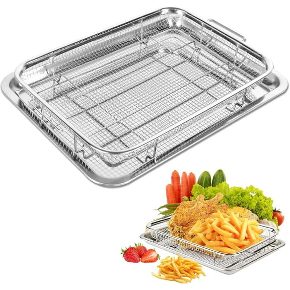 Air Fryer Basket for Oven, 18.6" x 12.8" Extra Large Size Air Fryer Basket & Tray for Oven, Stainless Steel Baking Tray Crisper Tray for Convection Oven