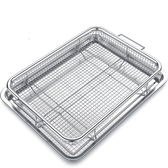 [12 Baskets] Chrome Rectangular Mini Fry Basket, Metal with Handle, 7 x ...