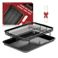 thumbnail image 1 of Air Fryer Basket for Oven,Oven Air Fryer Basket and Tray with 50 PCS Parchment Papers,2 Set Stainless Steel Air Fryer Pan and Crisper Tray for Baking Grilling (Black), 1 of 10
