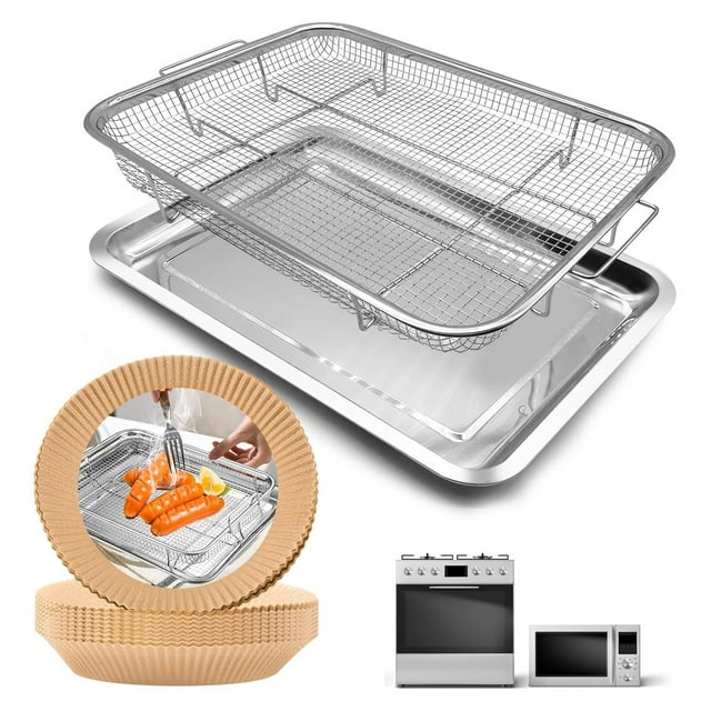 Air Fryer Basket Replacement, 2 Pieces Set 18.9''x13.1'' Food Grade