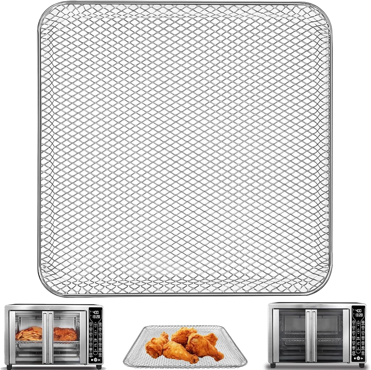 Air Fryer Basket Replacement for Gourmia GTF7655 GTF7460 GTF7465 GTF7520- Toaster Oven Accessory Parts for 24L Capacity 1700W French Door Digital Air Fryer Oven with 17 Cooking Presets