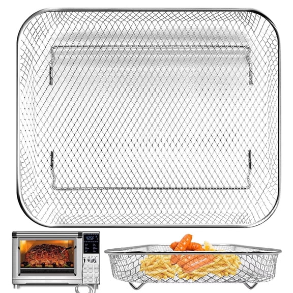 Air Fryer Basket Replacement for Nuwave Bravo xl air fryer toaster smart oven, 11.5 * 9.7'' Mesh Air Fryer Steel Basket Wire Rack Accessories Parts