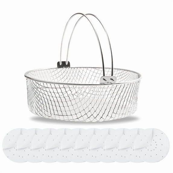 Air Fryer Basket for Mesh Steamer Foodi 6.5, 8Qt,Air Basket,Air Crisping with Handle