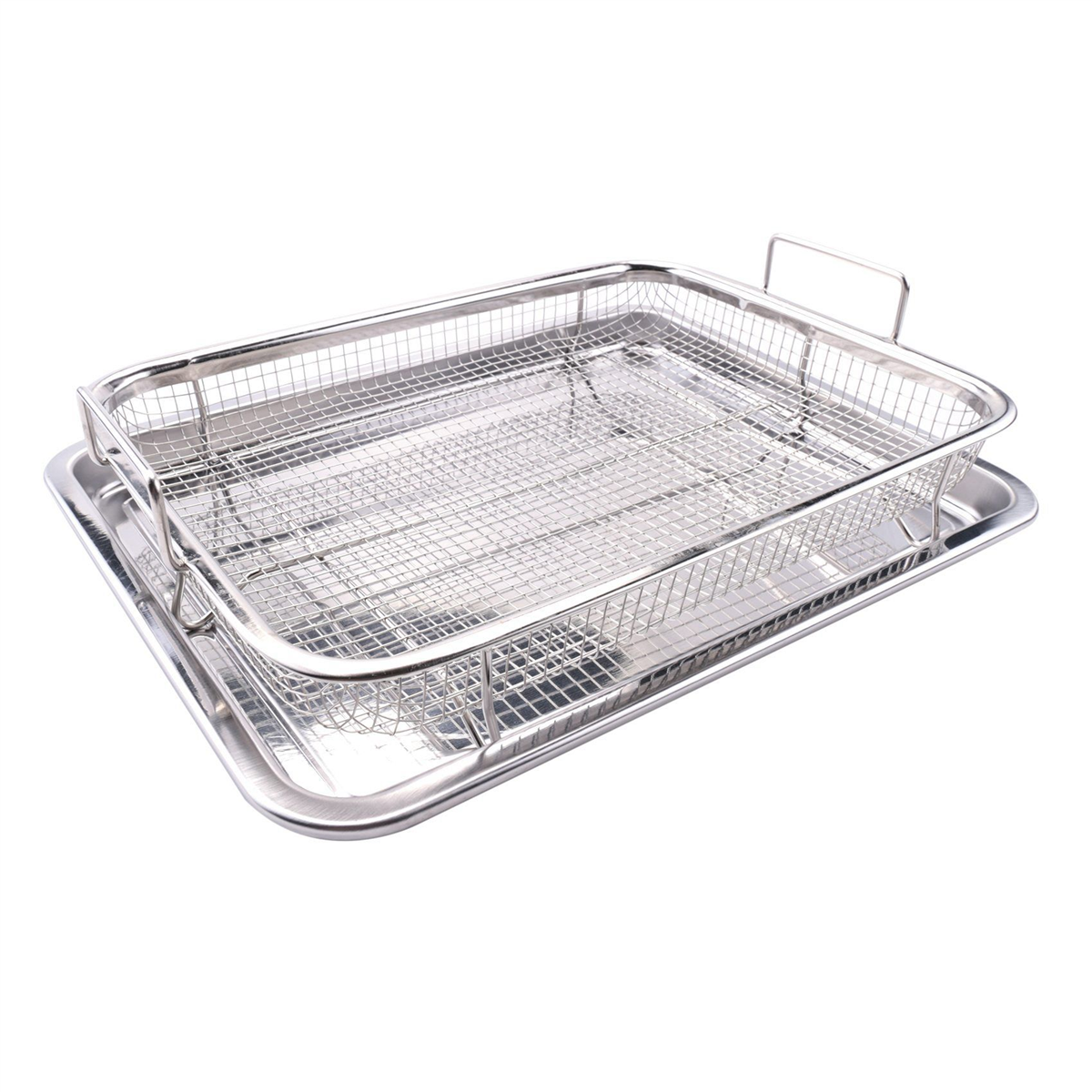 Air Fryer Basket for Oven,Stainless Steel Crisper Tray and Pan, Deluxe ...