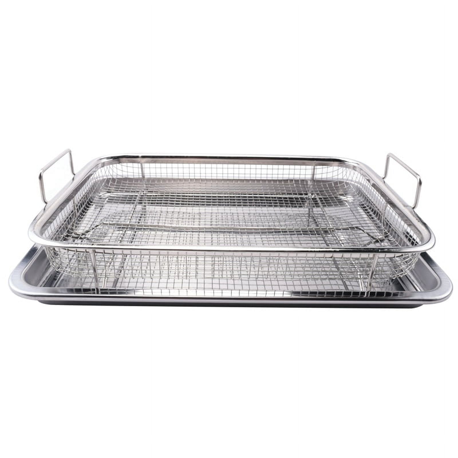 Festzon Oven Basket and Tray Set, 15.6”*11.6” Air Fryer Basket for Oven,Extra Large Stainless Steel, 2 Piece Air Fryer Pan,Air Fryer Accessories,Air