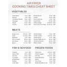 AIR FRYER COOKING TIMES CHEAT SHEET KITCHEN GREAT GIFT IDEA SINGLE 7X9 INCH