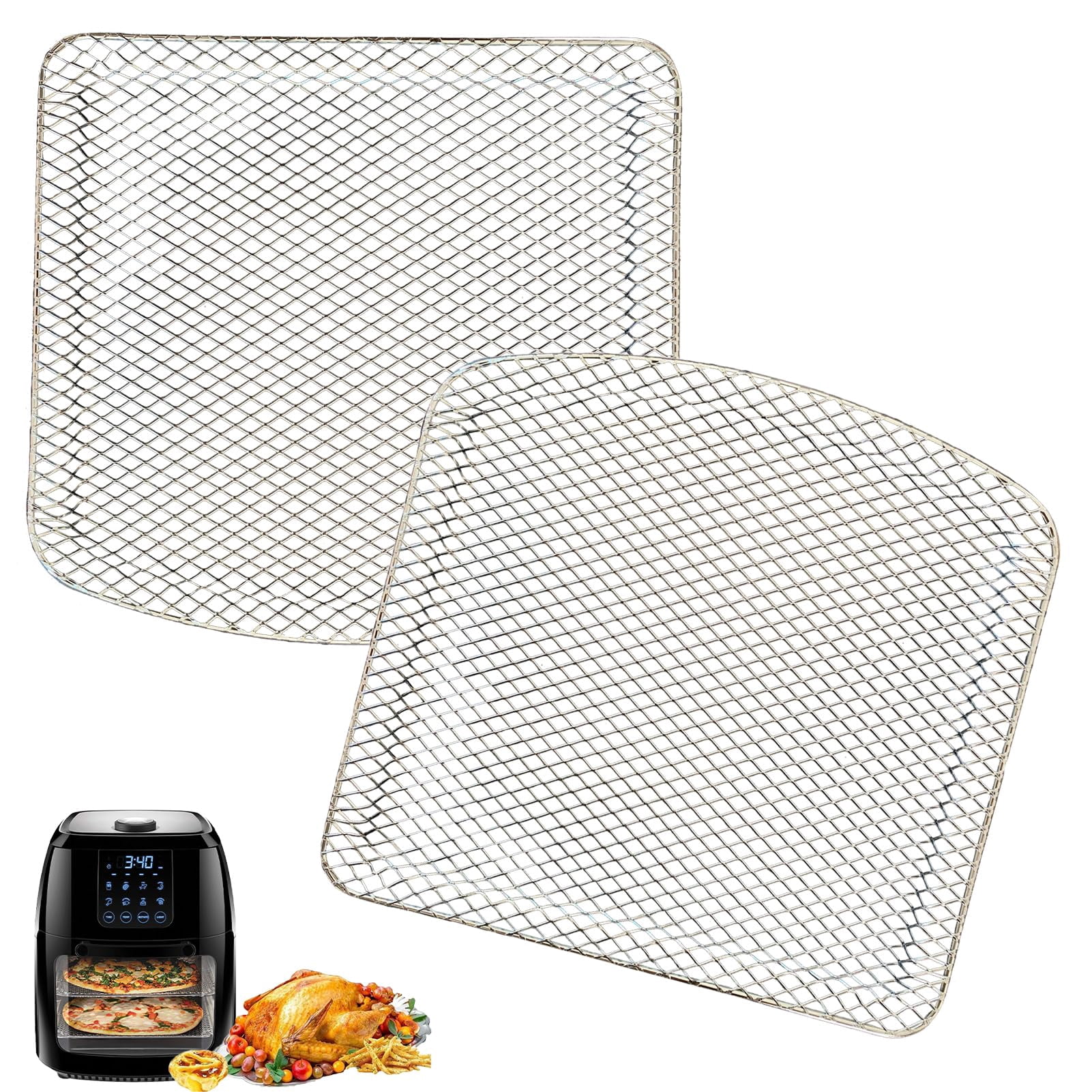 Rack Disidratatore Per Friggitrice Ad Aria Chefman 6.3QT - Set Di 3 Griglie In Acciaio Inox, Per Cottura Versatile E Sana, Lavabile In Lavastoviglie