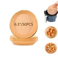 thumbnail image 1 of Air Fryer Disposable Liner,100 PCS  Non-Stick Round Paper  For  Oil-proof Water-proof,AirFryer,(Natural Color,6.3 Inches), 1 of 7