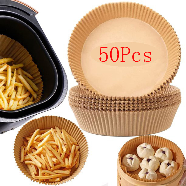 Air Fryer Disposable Paper Liner 50PCS Round NonStick Parchment Paper Liners, Oilproof