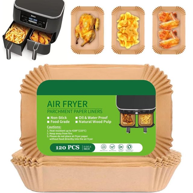 Air Fryer Disposable Paper Liner for Ninja Dual,120PCS NonStick Air