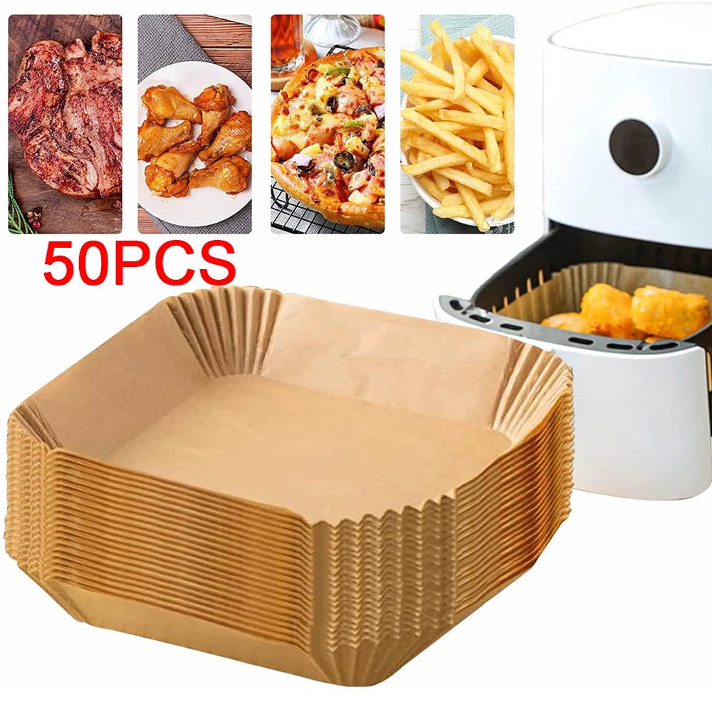 25/50pcs Airfryer Baking Paper Oil-Proof and Oil-Absorbing Air Fryer  Disposable Paper Liner for Barbecue Plate Round Oven Pan Pa - AliExpress
