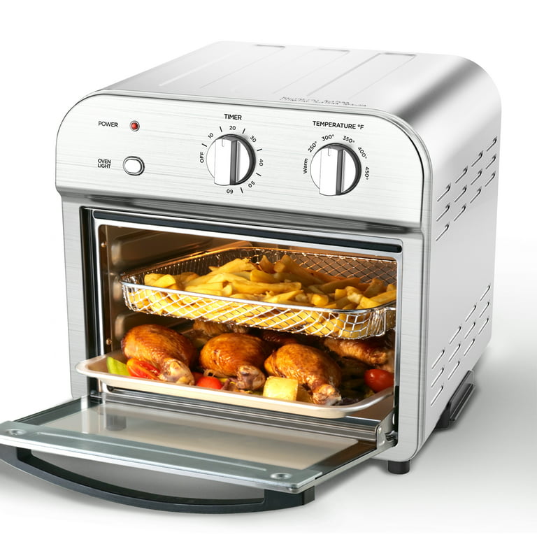 VAL CUCINA 10-in-1 Air Fryer Toaster Oven - Brushed Stainless Steel
