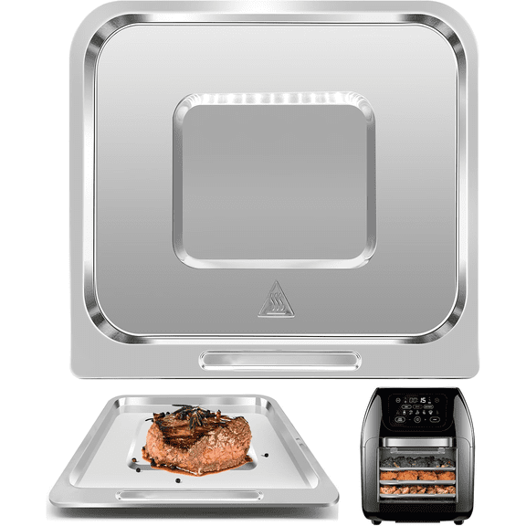 Air Fryer Replacement Parts for CHEFMAN Multifunctional Digital XL 10L, 9.4'' x 8.8'' Air Fryer Accessories Drip Tray Crumb Tray Grill Rack Plate