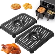 GCQ 2 Packs Air Fryer Grill Pan for Ninja Foodi DZ090 6 Quart DZ201 DZ100 8 Quart, Replacement Air Fryer Crisper Plate Grill Plate Tray Accessories