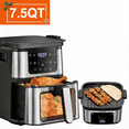 thumbnail image 1 of Air Fryer, LED Digital Display with Easy-View Window, 7.5QT for 2-7 People, 1450W Powerful Heating, Nonstick & Dishwasher Safe Frying Basket, 95% Less Oil, 1 of 10
