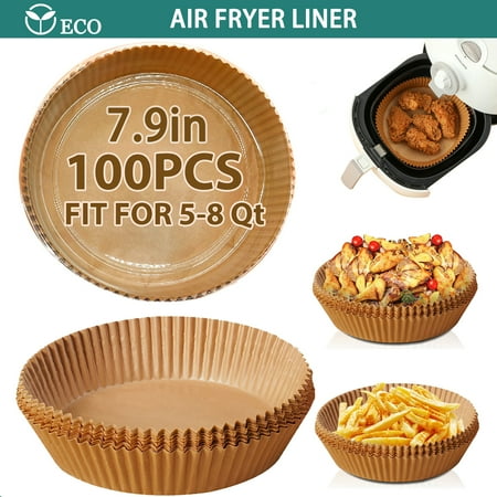 Air Fryer Liner,100PCS 7.9 Inch Non-Stick Air Fryer Parchment Liner, Oil Resistant, Waterproof, Food Grade Baking Paper