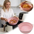 thumbnail image 1 of Air Fryer Liner Round Reusable Silicone Baking Tray Food Grade Kitchen Accessory For Oven And Air Fryer Cooking(Pink-8X2.4In), 1 of 6
