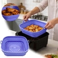 thumbnail image 1 of Air Fryer Liner Square Reusable Silicone Baking Tray Food Grade Kitchen Accessory For Oven And Air Fryer Cooking(Blue-8X2.4In), 1 of 6
