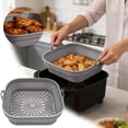 thumbnail image 1 of Air Fryer Liner Square Reusable Silicone Baking Tray Food Grade Kitchen Accessory For Oven And Air Fryer Cooking(Grey-8X2.4In), 1 of 6