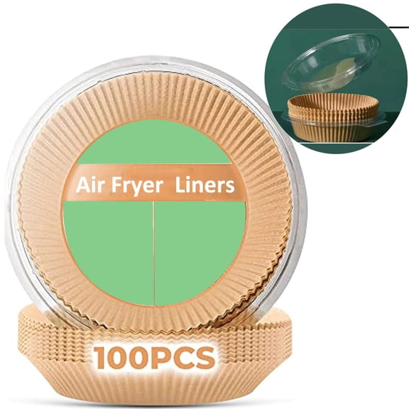 Air Fryer Liners,100 Pcs Air Fryer Paper Liners,Non-Stick Air Fryer Liners Disposable for 3-5QT Air Fryer Waterproof and Oil-proof Food Grade