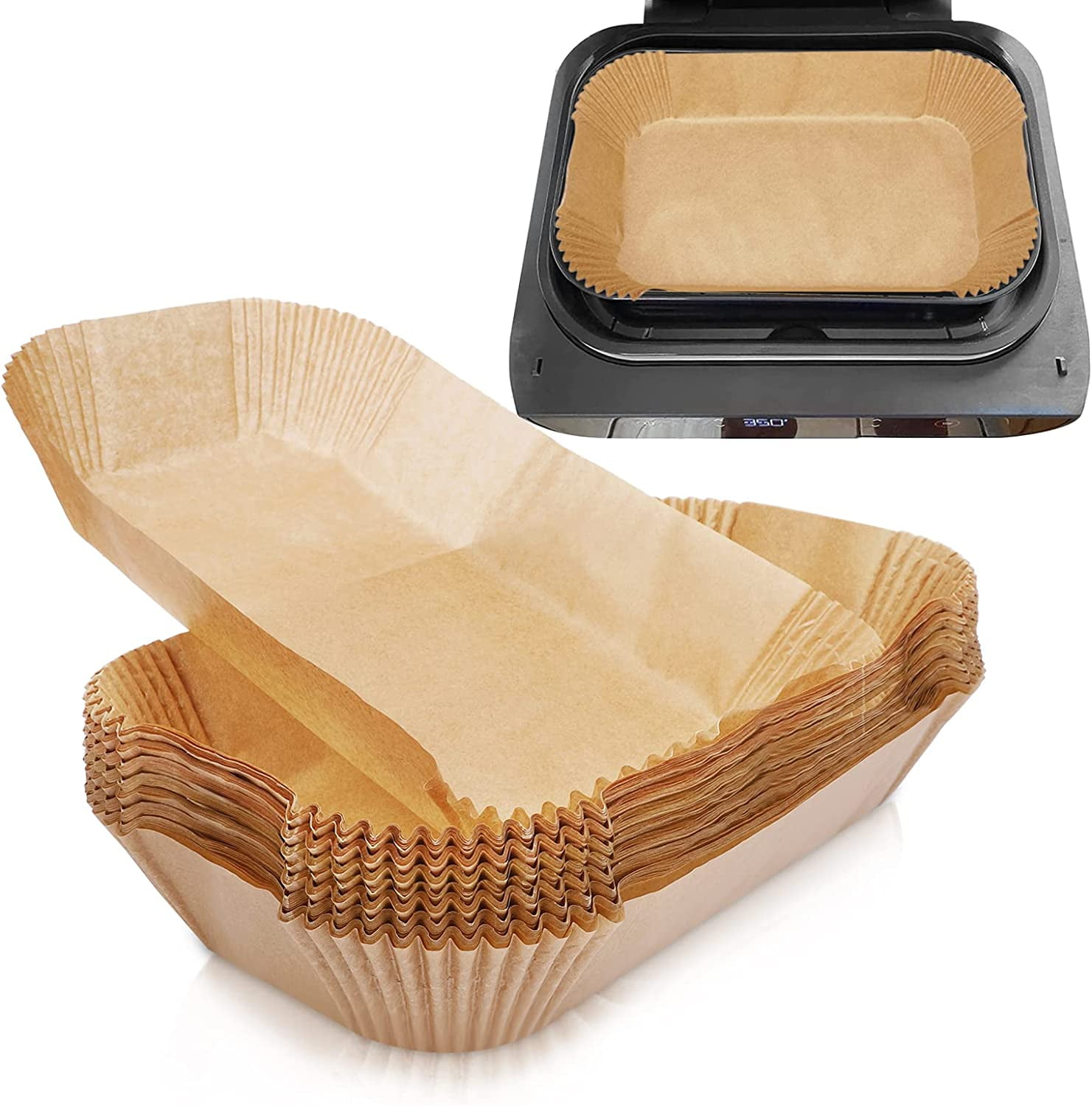 Air Fryer Liners,125PCS Air Fryer Liner Disposable Paper Air Fryer Parchment Paper Liners Rectangular Air Fryer Accessories Baking Paper