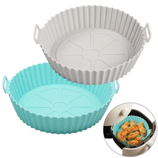 WILLED 2 Pack Air Fryer Silicone Baking Tray 7.5inch for 3 to 5 Qt