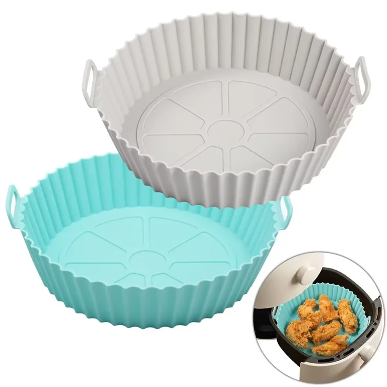 Silicone Air Fryer Liners Set of 4, Air Fryer Silicone Liners for 3-5QT Air Fryer Tray Baking Oven, 7.5” Reusable Square Air Fryer Liners with