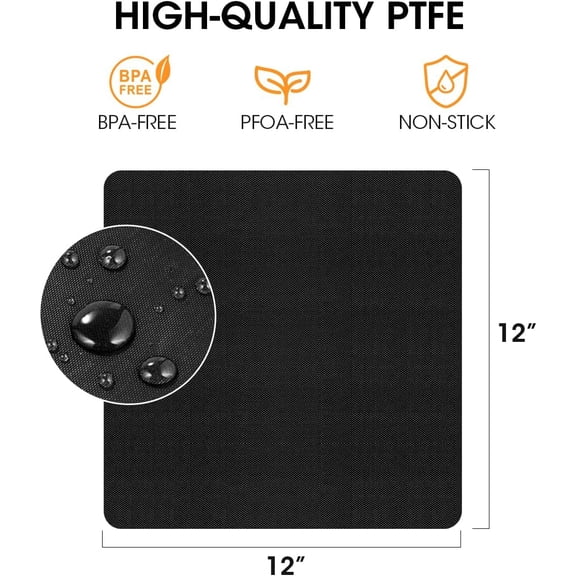 Air Fryer Liners, 4 Packs Teflon Oven Liners for Bottom of Oven Compatible with Ninja Foodi SP101 SP201 SP301 SP351, Reusable Non-stick Air Fryer Baking Mat Sheets (12"x12")